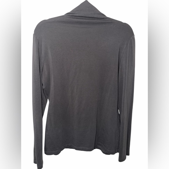 Theory Gray Pima Cotton Essential Turtleneck - Size L - Picture 4 of 6